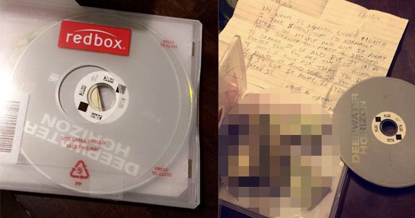 She Rents A Movie From Redbox For The Night. When She Opens The Case, She